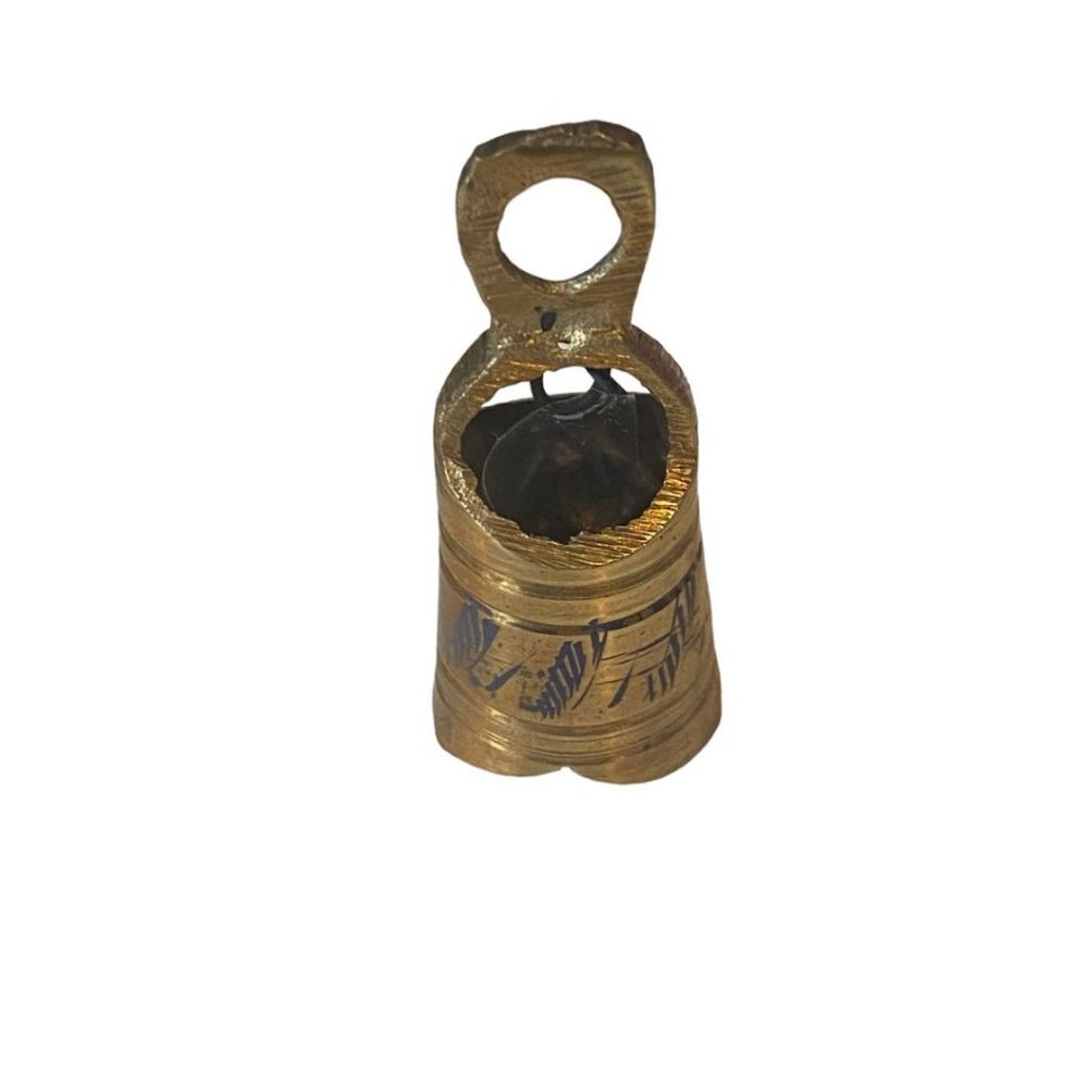 Small Engraved Brass Etched Bell 2" tall 15/16" diameter